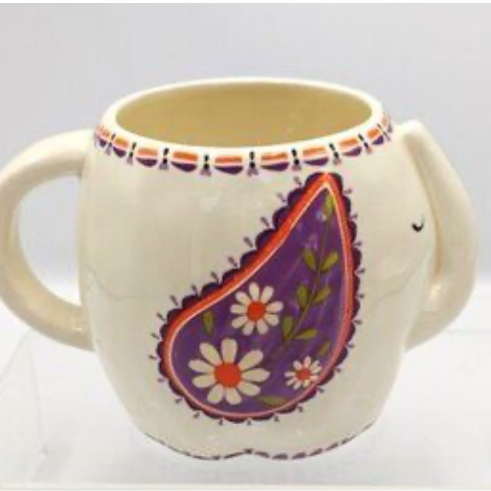 Natural Life Elephant Floral Paisley Purple Orange Coffee Tea Mug You Are Loved